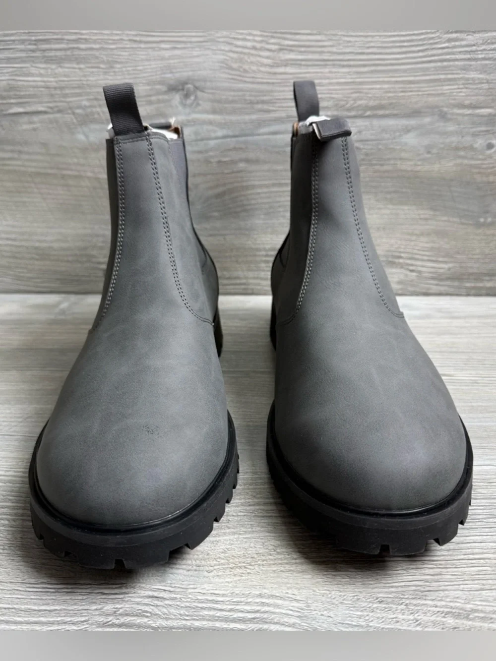 JBU Kai Men's Gray Chelsea Boots classic slip on style water resistant size 13